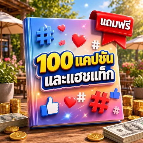 eBook 100 แคปชันและแฮชแท็ก